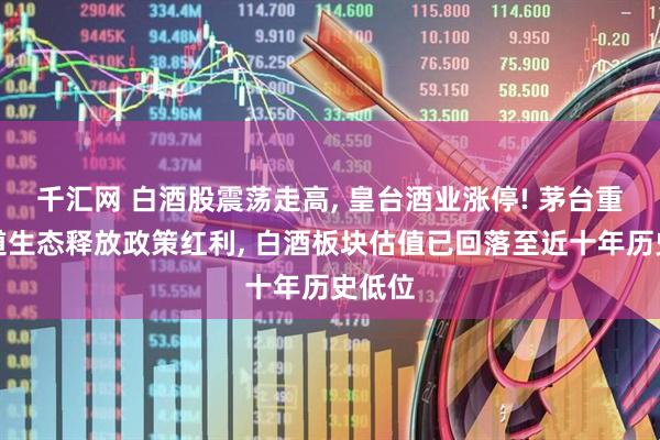 千汇网 白酒股震荡走高, 皇台酒业涨停! 茅台重塑渠道生态释放政策红利, 白酒板块估值已回落至近十年历史低位